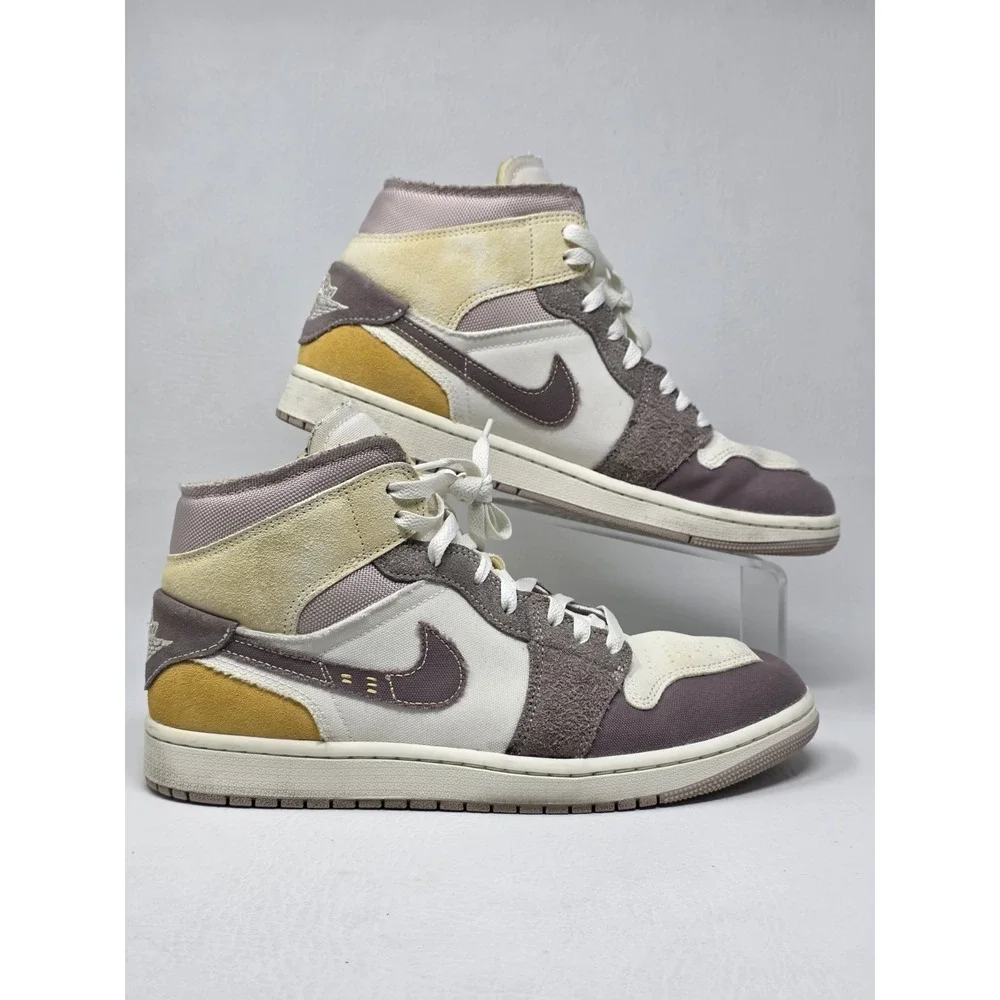 Air Jordan 1 Mid SE Craft Inside Out Taupe Haze DM9652 102 Men Sz 10 Brown White
